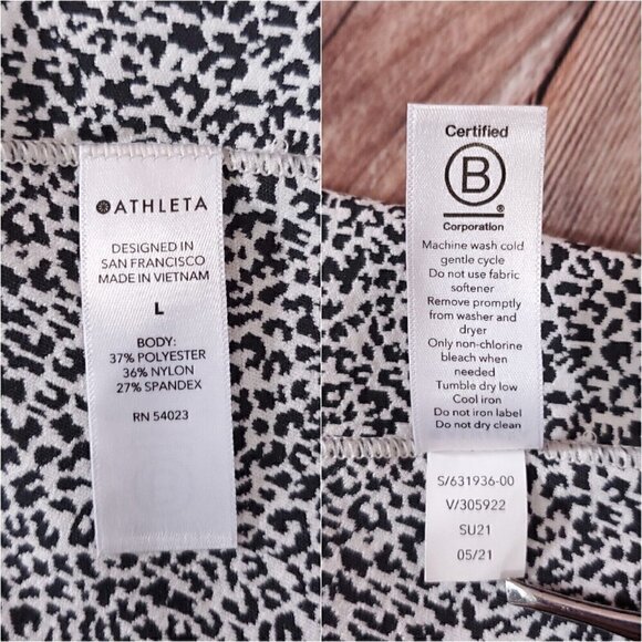 Athleta Womens Large Salutation Stash II Textured Tight Micro Cheetah 631936 - Picture 10 of 12